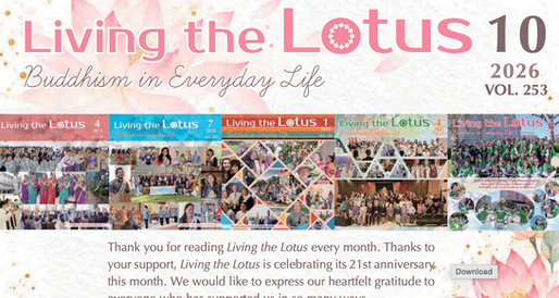 LIVING THE LOTUS-OCTOBER 2026: "We Live and Die as Part of the Wondrous Dharma: Part 1"