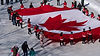 Canadian flag representing democracy and Canadian values