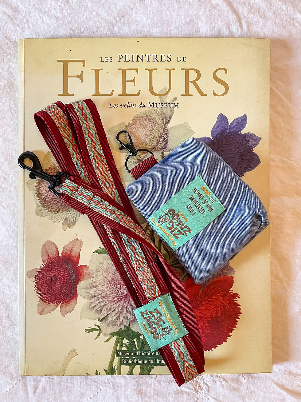 Guinzaglio per cani artigianale Limited Edition Leash Libre Boho Chic con Oops bag Zigzagoo Made in Italy