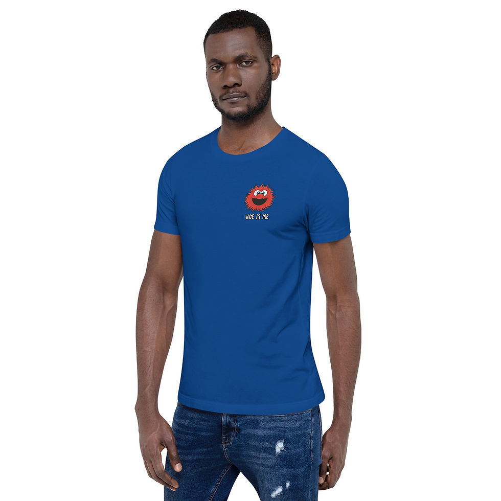 Thumbnail: Woe is Me Mr Sprinkles Dark Colors Adult Unisex t-shirt
