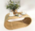 modern wooden coffee table parametric design oval shape