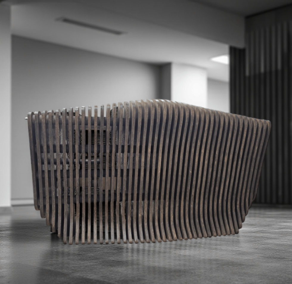 Custom Wooden Parametric Reception Desk "Parametric Trio"