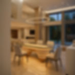 Aurora Flow parametric art table with sculptural engineered oak base and oval glass top, contemporary luxury dining design.