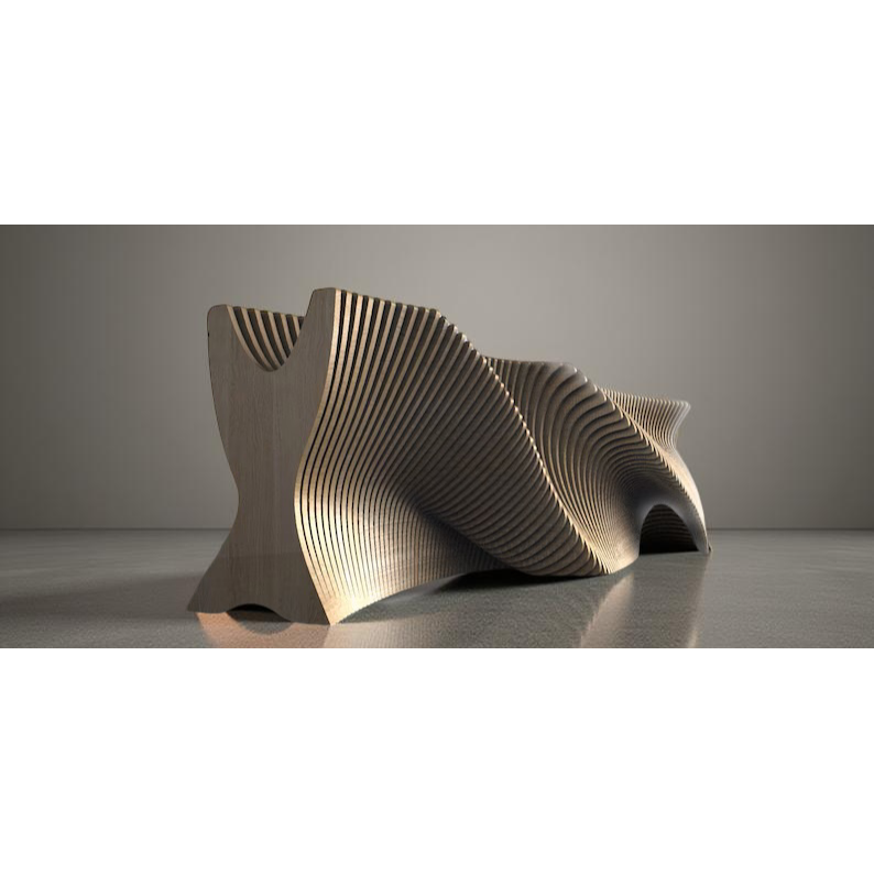 Parametric modern dining tables table X-Wave with wooden or Plexiglass top