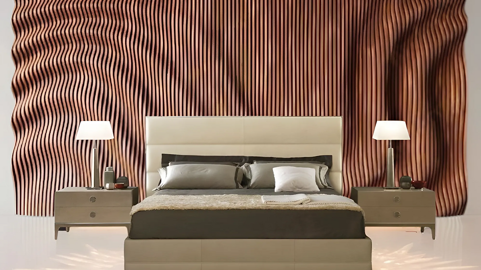 Parametric Wooden Wall in bedroom