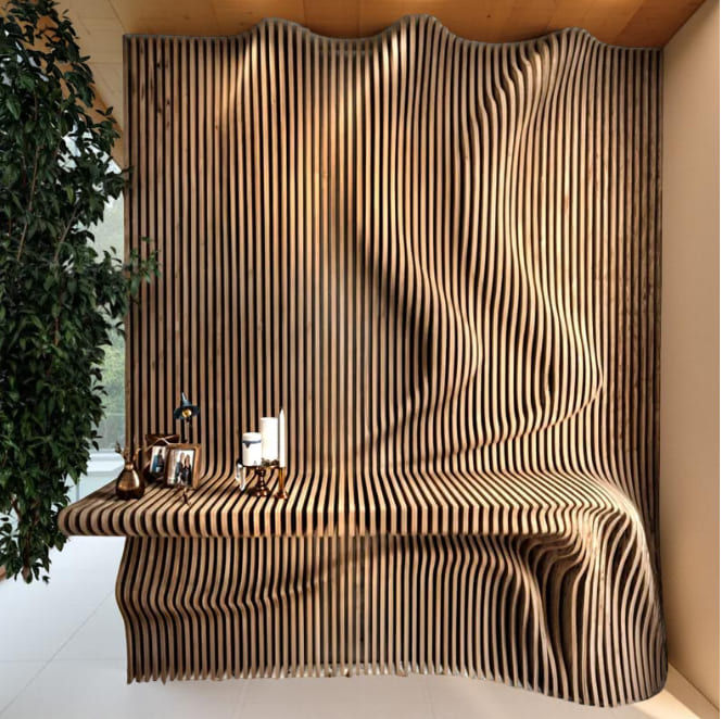 Parametric wall art with shelf