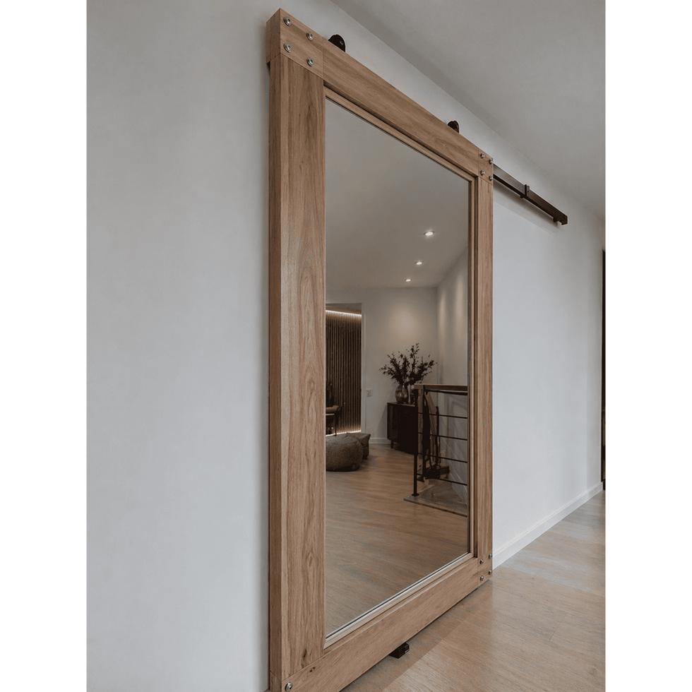 wood interior sliding door with mirror back sahara dunes parametric design luxury interior