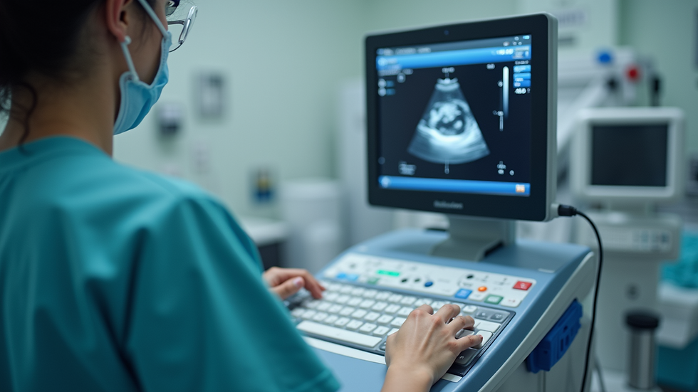 Close-up view of medical equipment used for ultrasound diagnostics