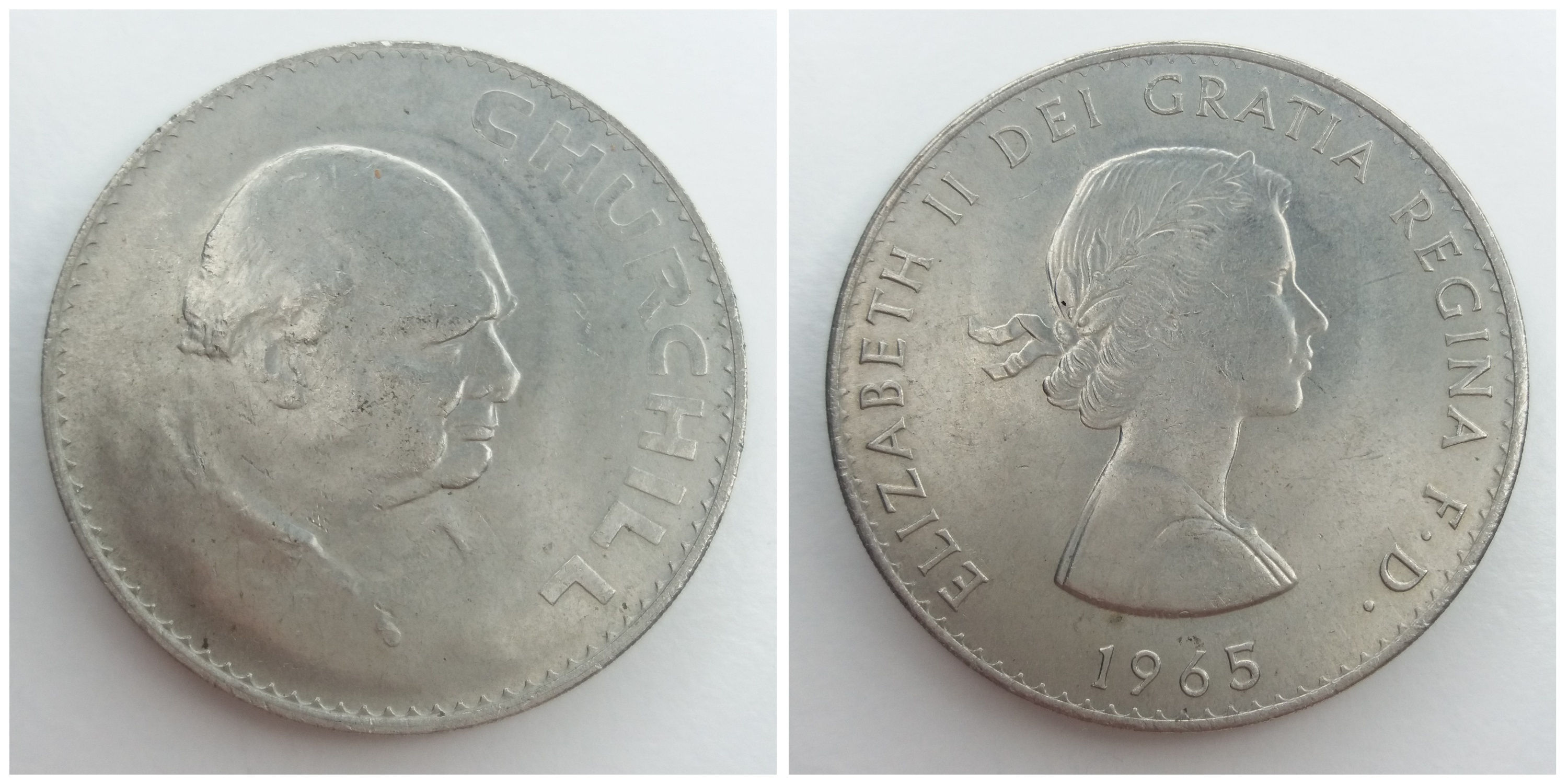 🇬🇧 1965 Pre-Decimal 5 Shilling Coin (5/-) (Churchill)
