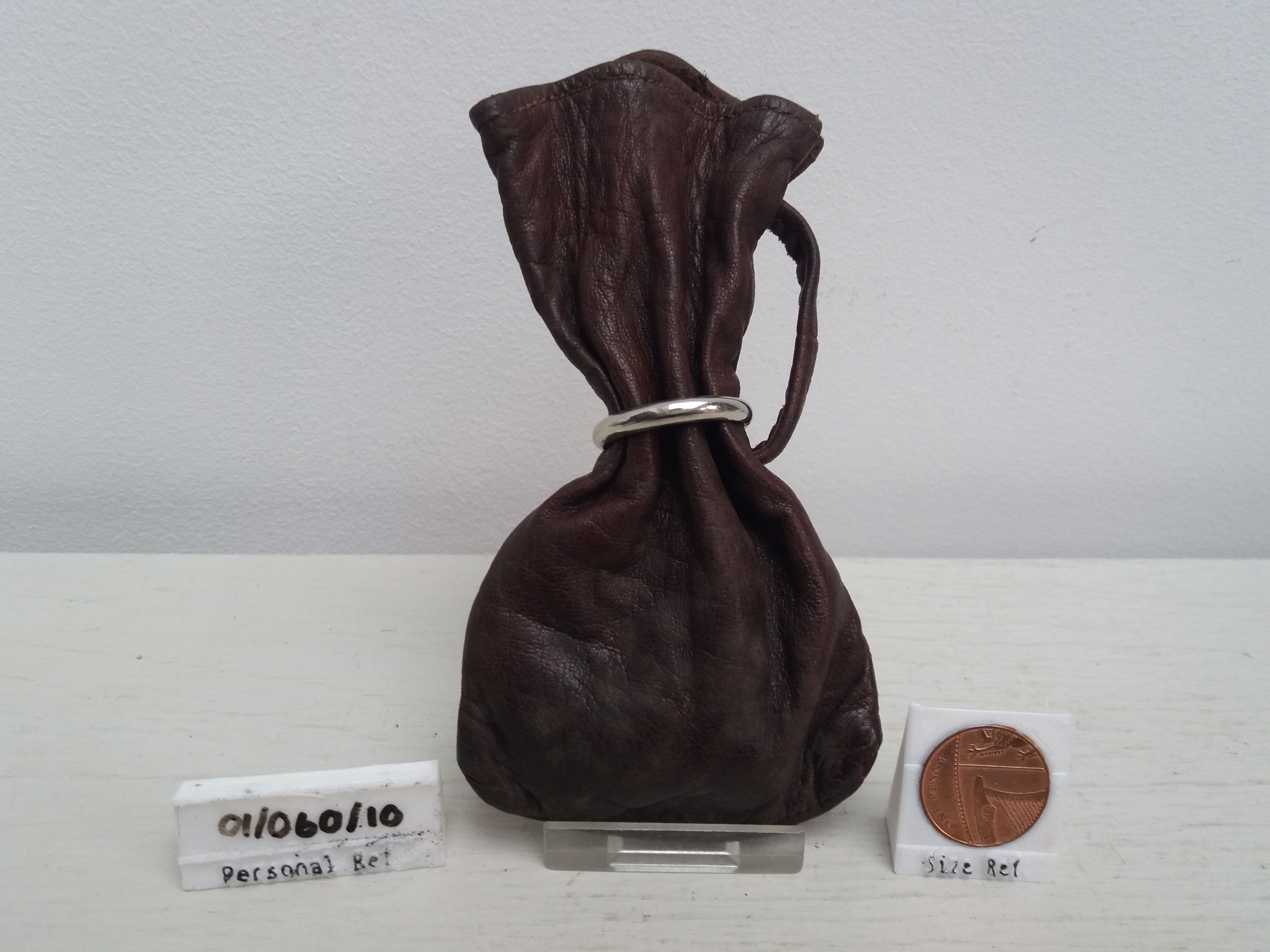 Vintage Brown Leather Coin Pouch