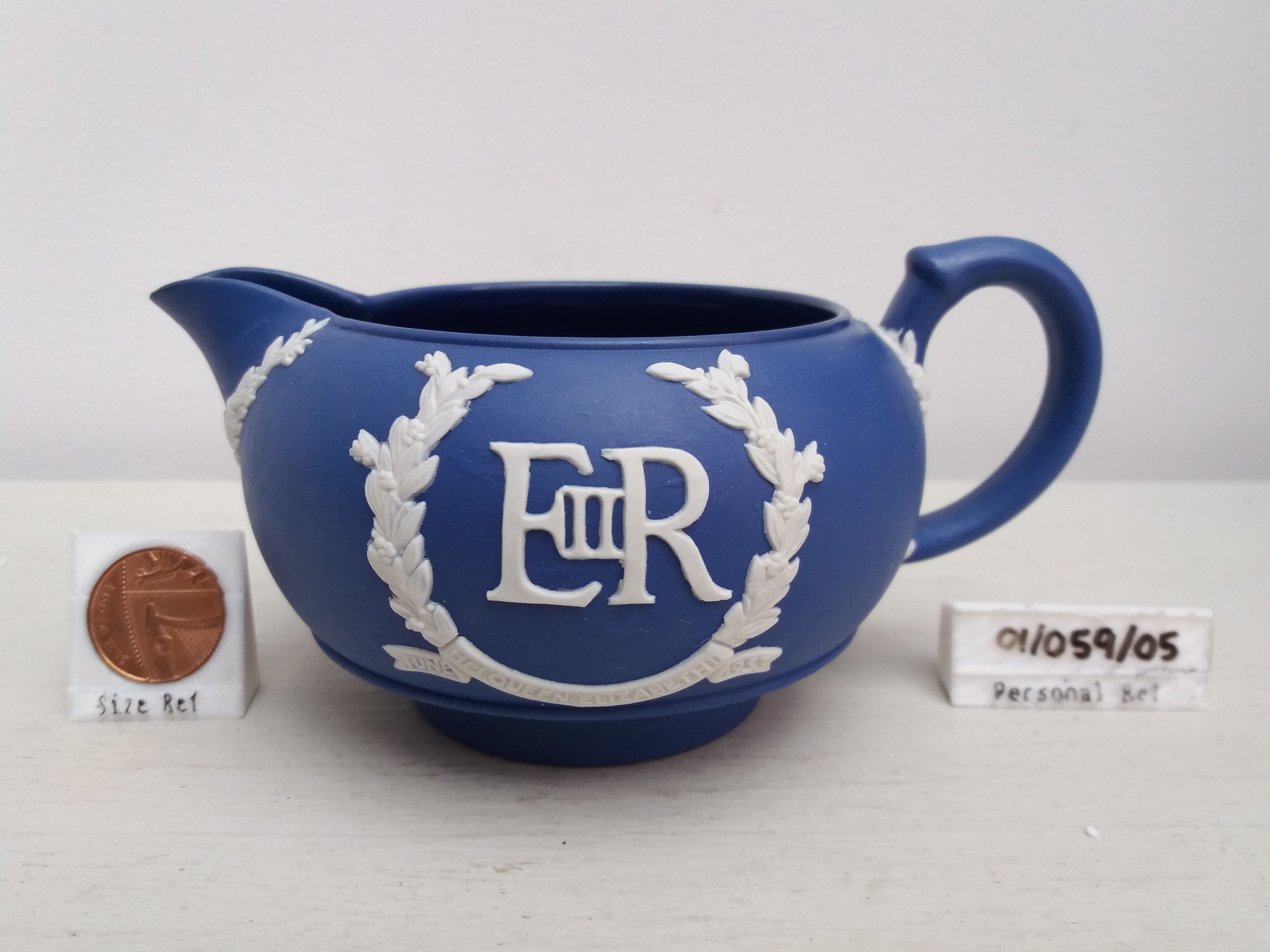 1953 Wedgwood Jasperware QEII Coronation Cream Jug (Light Damage)