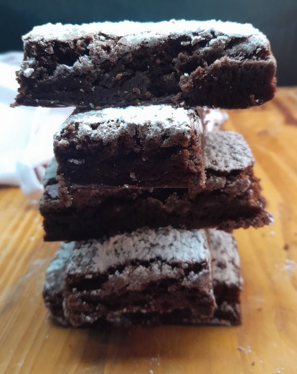 Stack of Dark Chocolate Brownies