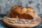 Braided Brioche Loaf Side View