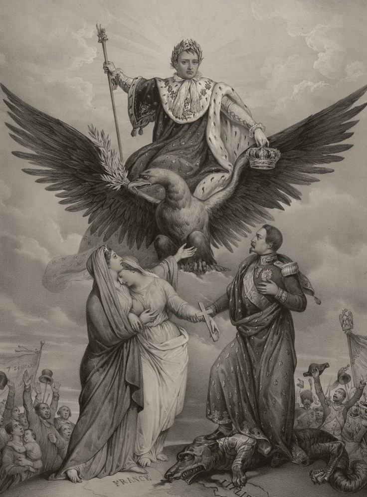 Napoleon I crowning Napoleon III, via Bibliothèque nationale de France