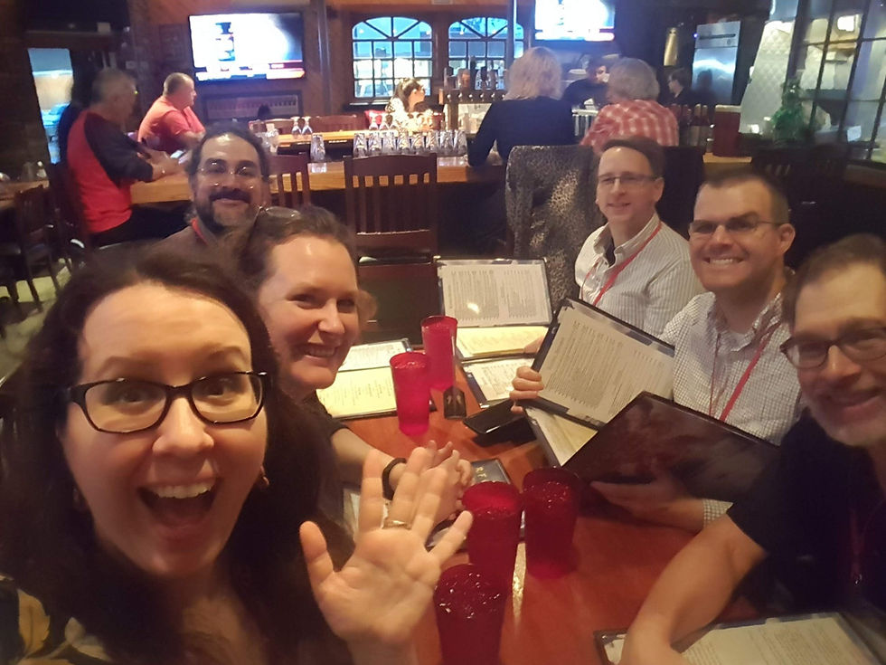 Dining with the hosts of Endless Knot, History of English, History of Ancient Greek, and Scientific Odyssey at Sound Education