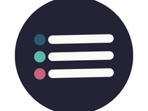 logo PermisQuizz: 3 traits blancs horyzontaux et 3 points de couleur bleu,rouge et vert