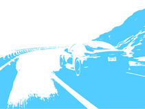 infographie d'une voiture de sport sur la route