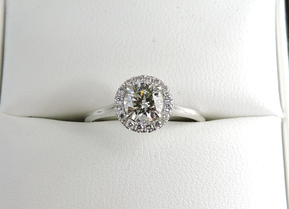 ENGAGEMENT RING! 14k white gold .76 total carat weight GIA certified
