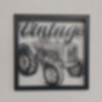 TRACTEUR VINTAGE face | Tableau métal | Découpe laser | SE.ME.CO