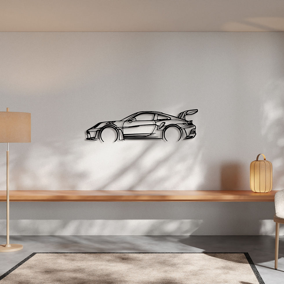 Miniature : MES Petite Porsche 911 GT3 RS Profil | Tableau métal | Découpe laser | SE.ME.CO
