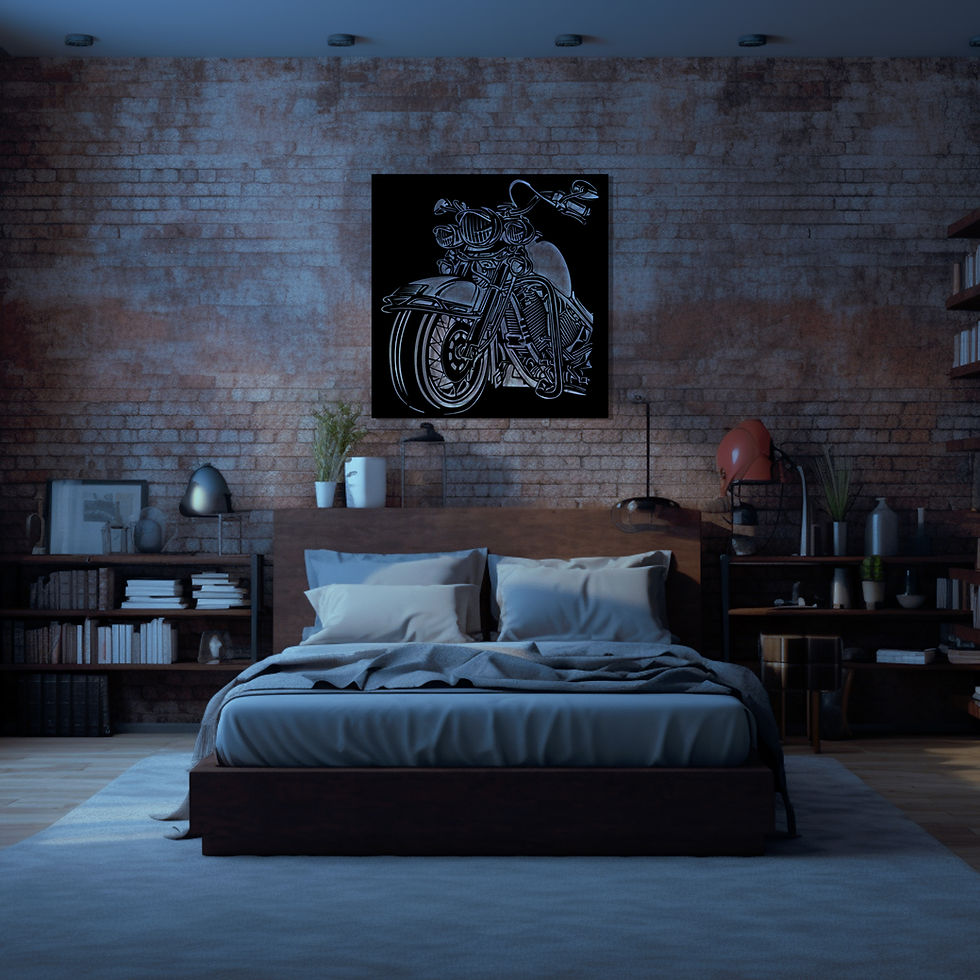 Miniature : MES LED Froide Harley Davidson | Tableau métal | Découpe laser | SE.ME.CO