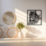 M.E.S. Chat avec fleurs | Tableau métal | Découpe laser | SE.ME.CO
