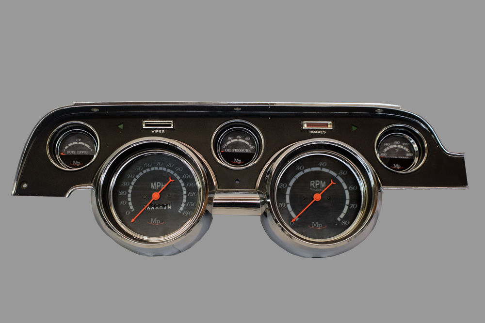 Mustang Complete 5 Gauge Mechanical Set w/Black Gauges 1967
