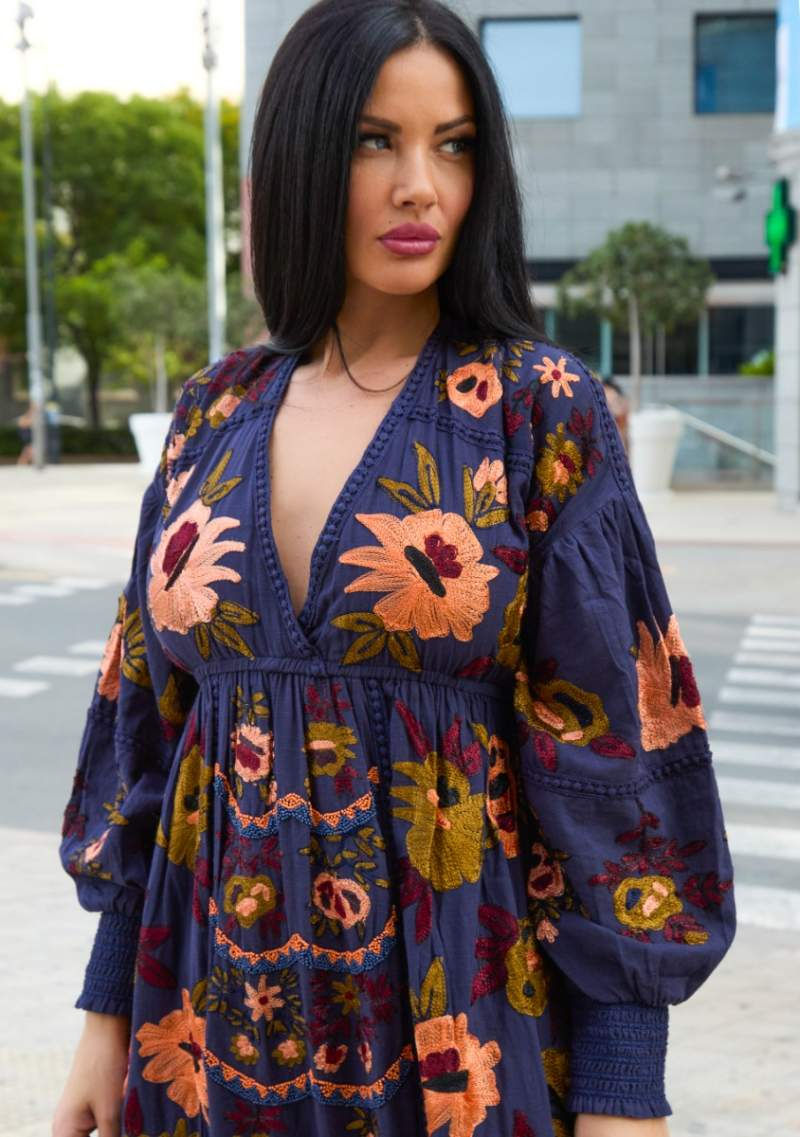 Thumbnail: GYPSY Embroidered Goddess Dress