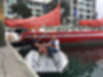 T420LX Inflatable Boat in front of the Steinlager sailing yacht