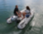 300LX Inflatable Boat rear view on the water
