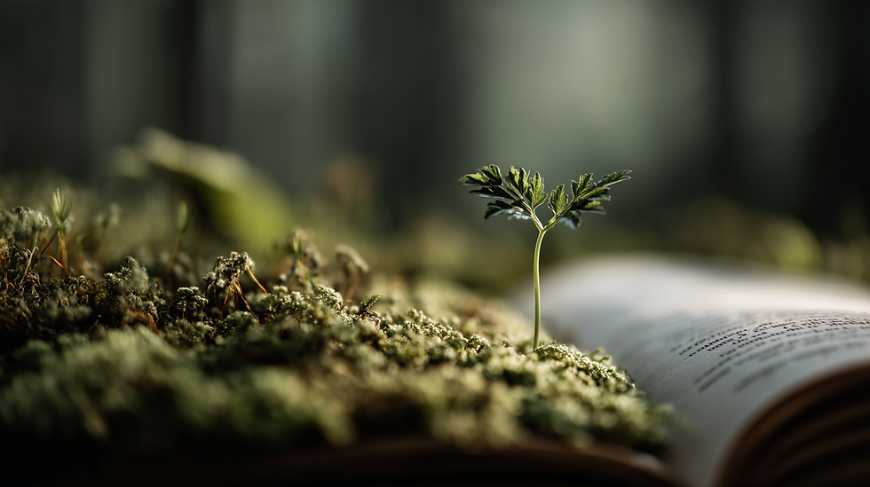 u8451882392_A_small_seed_sprouting_from_a_book_in_the_forest__7f16e137-4be9-4f16-85ad-3942