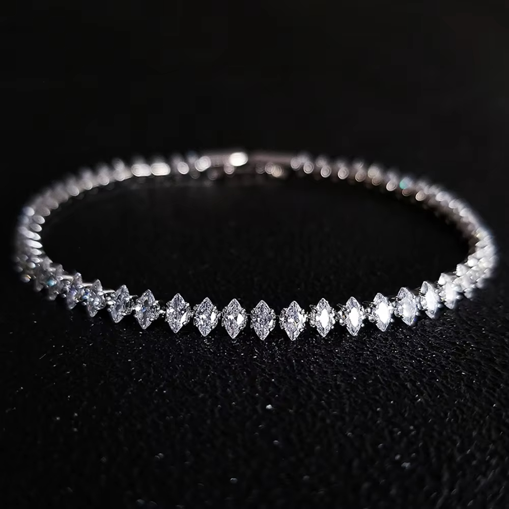 Luxury Roman Crystal Geometric Chain Bracelets for Women Trendy Goth Full Rhines