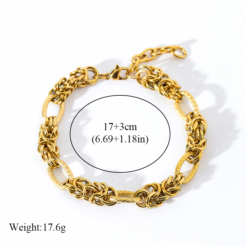 EILIECK 316L Stainless Steel Gold Color Cuban Chain Bracelet For Women Men Trend
