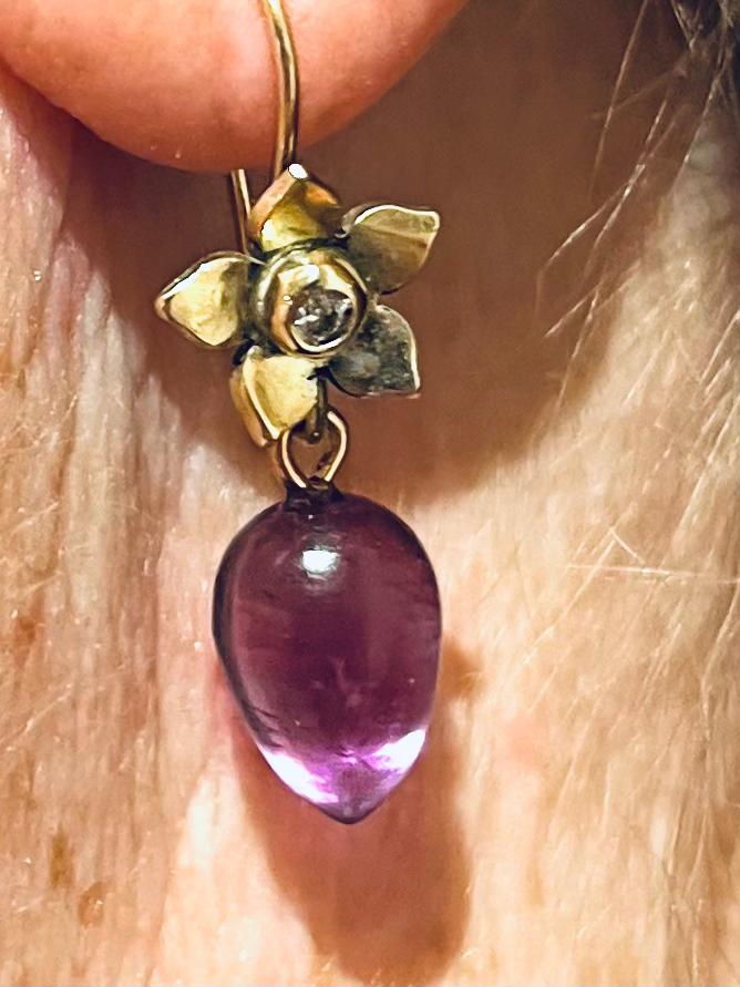 Miniaturebillede: Fleur blomster øreringe guld og diamanter