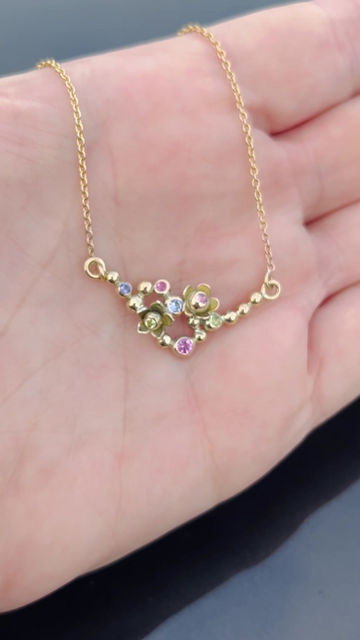 Miniaturebillede: Fleur guld halskæde