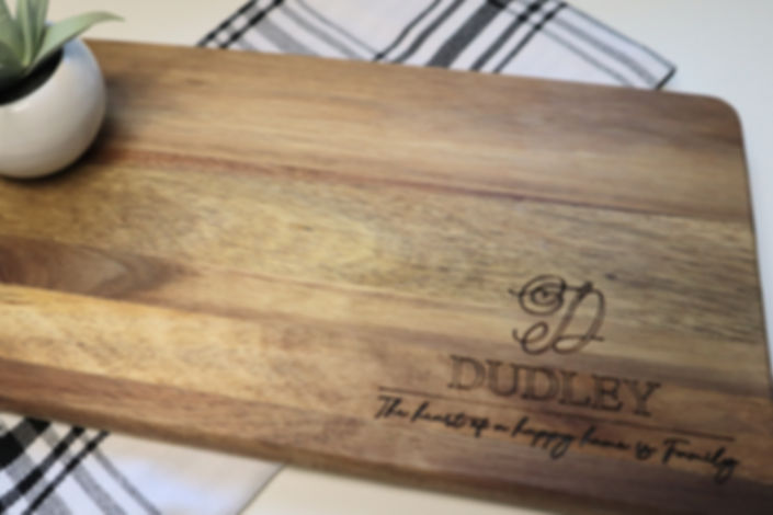 Acacia Wood Cutting board with Laser Engraving