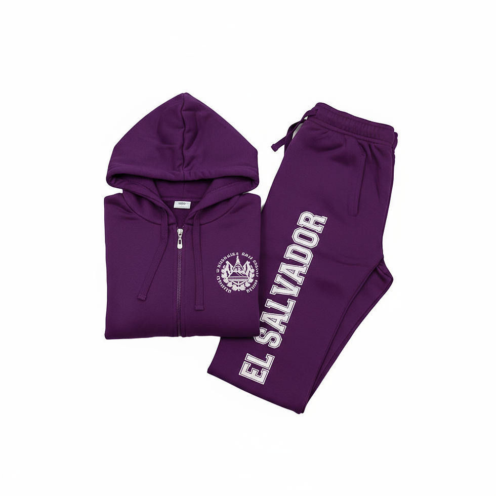 Miniatura: Conjunto Morado de El Salvador para Mujer – Sudadera con Cierre y Pantalón