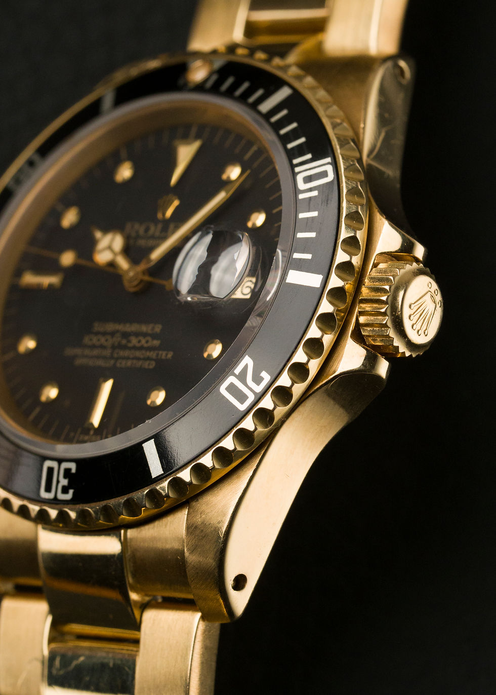 Thumbnail: 1984 Rolex Submariner Ref. 16808 with Black matte 'Nipple' dial in 18K YG