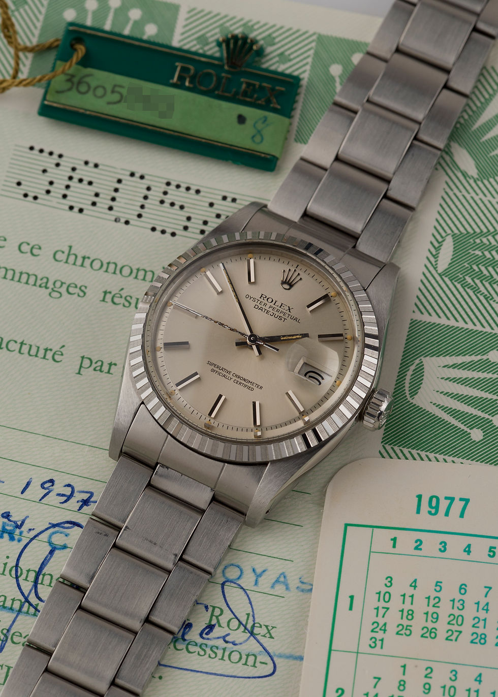 Thumbnail: 1974 LNOS Rolex Datejust Ref. 1603 Silver ‘Panna’ dial with Papers