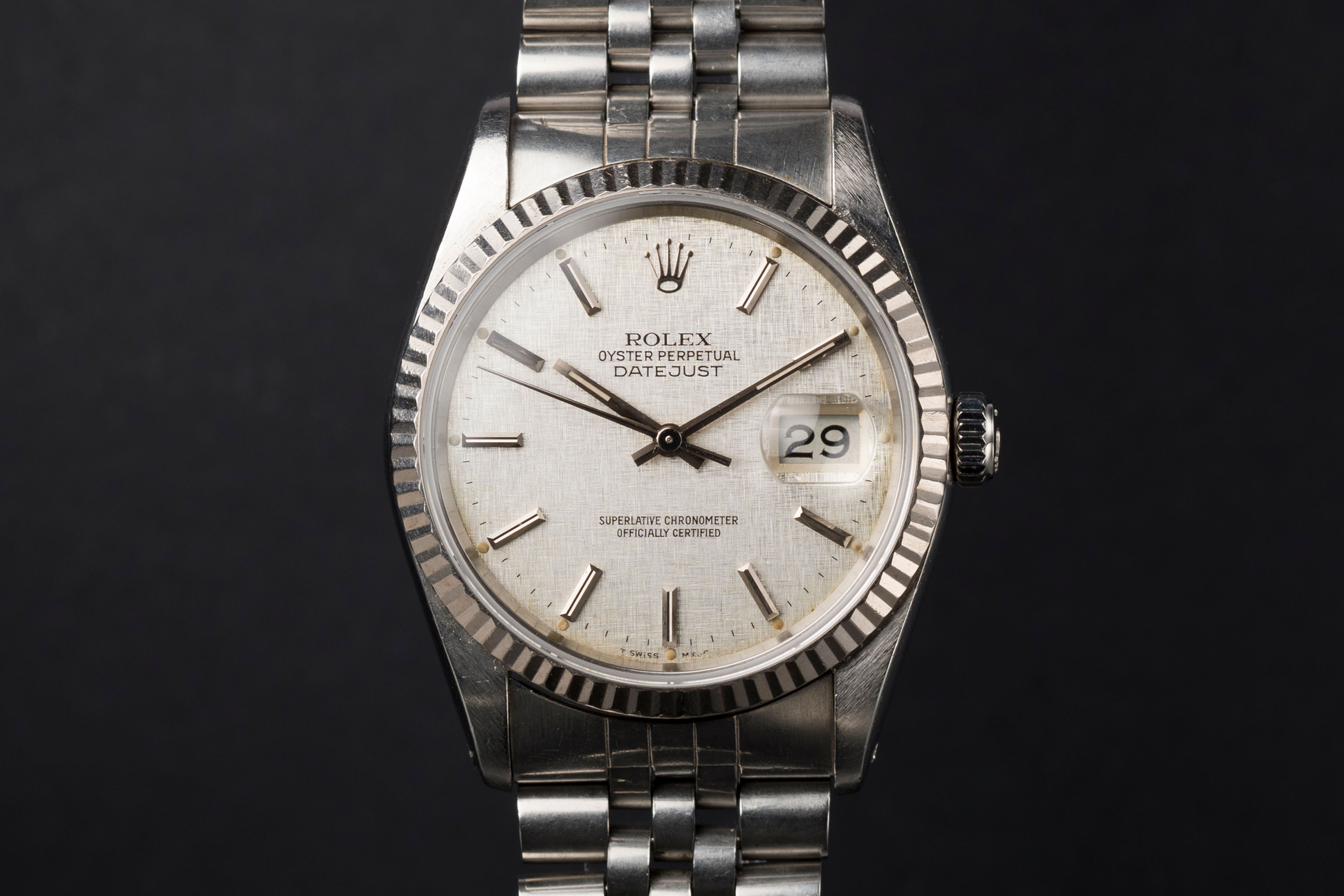 1990 Rolex Datejust Ref. 16234 Silver 'Linen' dial