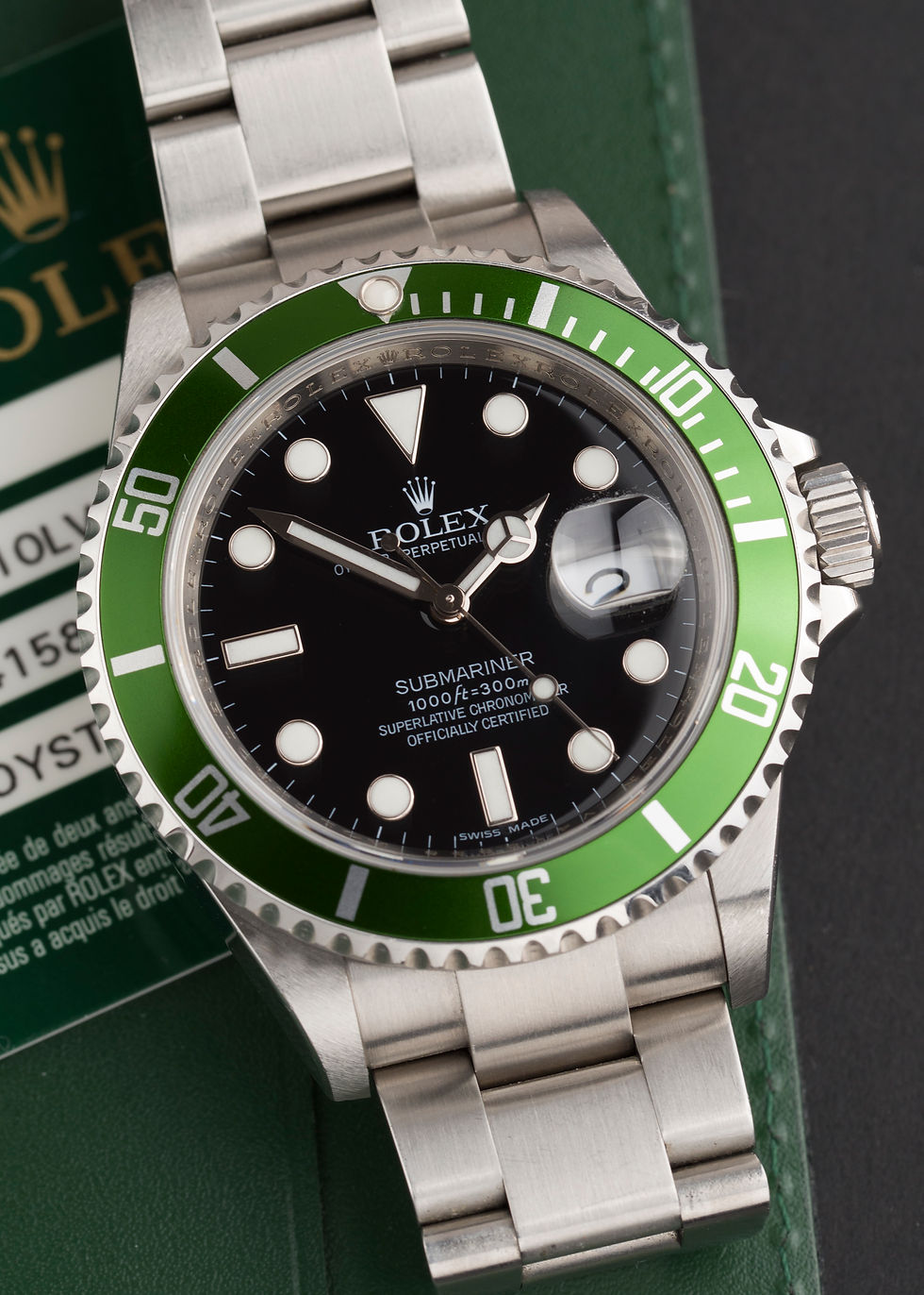 Thumbnail: 2008 LNOS Rolex Submariner Ref. 16610LV 'Kermit' Unpolished with Papers