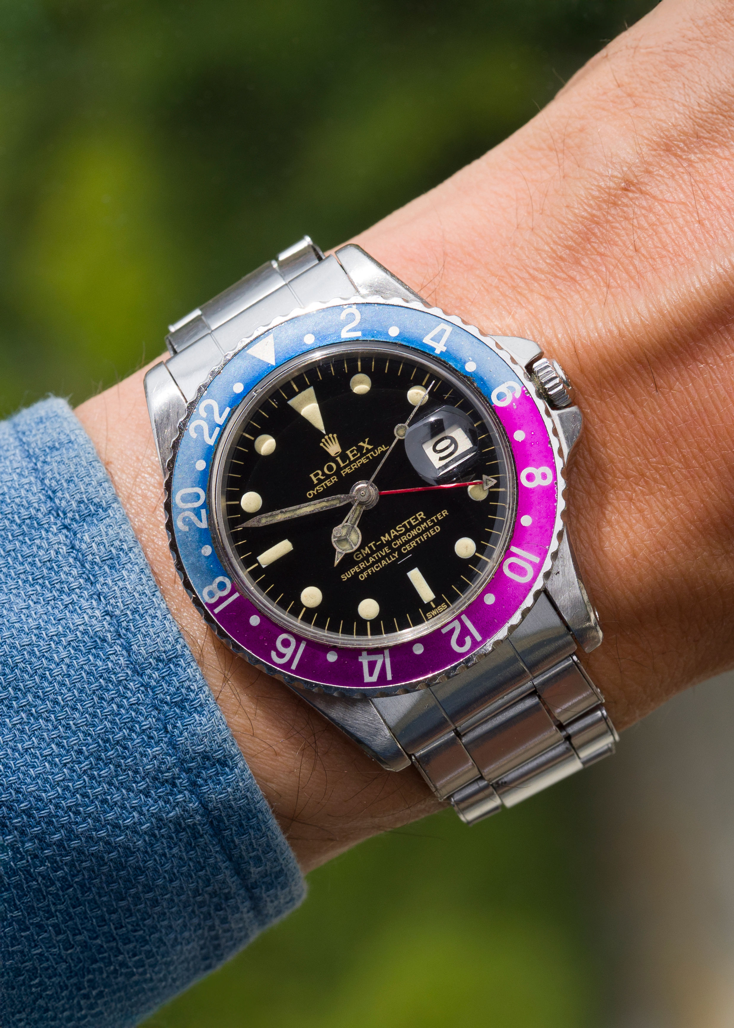 1963 Rolex GMT-Master Ref. 1675 'PCG' with Gilt 'Underline' dial Fuchsia insert