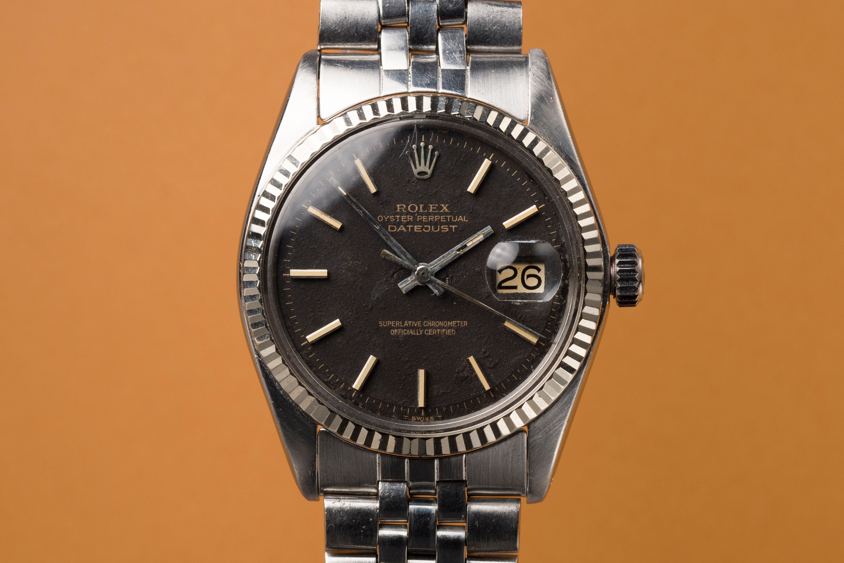 1973 Rolex Datejust Ref. 1601 Gilt dial 'Lunar patina'