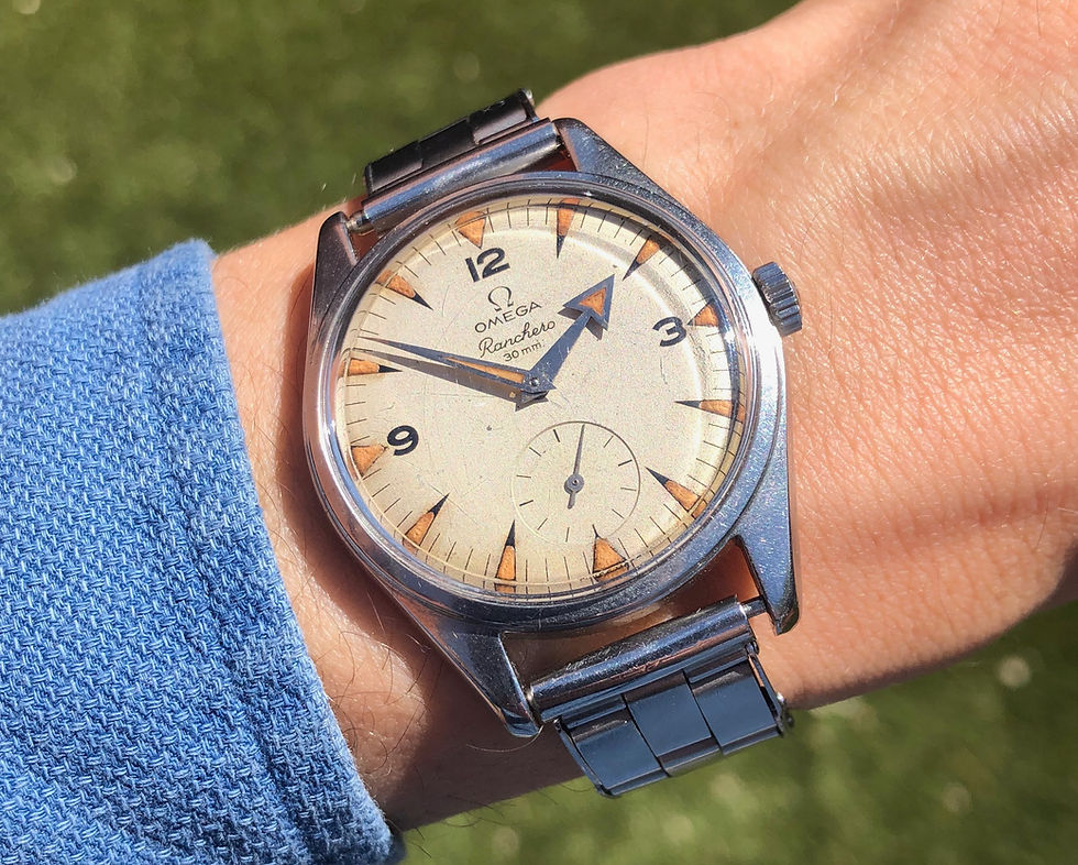 Thumbnail: 1958 Omega Ranchero 2990-1 'cream dial and pumpkin patina'
