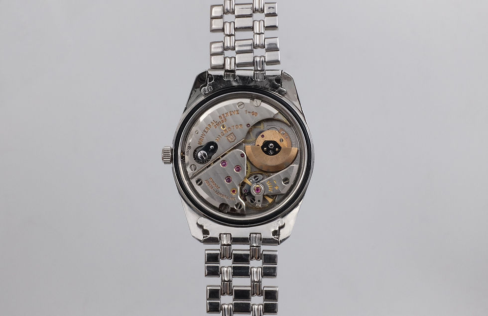 Thumbnail: Universal Genève Polerouter Date 'Full Set' Gay Freres bracelet