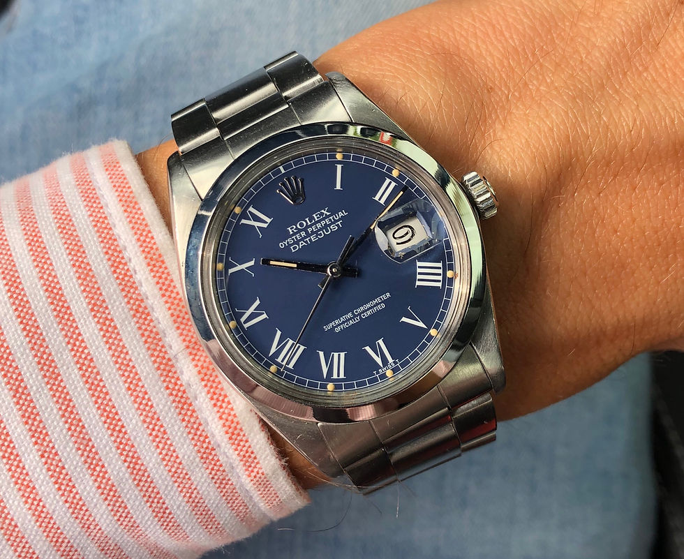 Thumbnail: 1983 Rolex Datejust Ref. 16000 Blue 'Buckley' Dial Full Set
