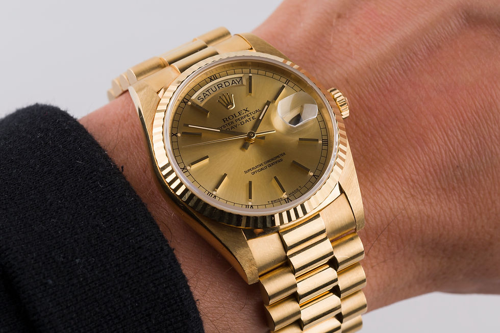 Thumbnail: 1988 LNOS Rolex Day-Date Ref. 18238 18K YG 'Unpolished' Champagne STICKER