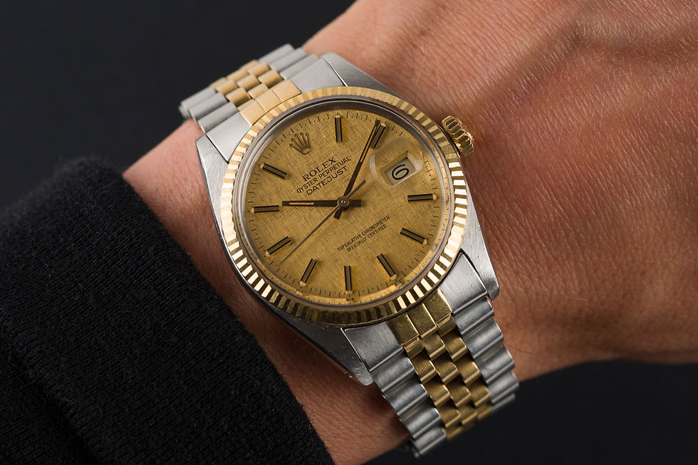 Thumbnail: 1984 Rolex Datejust Ref. 16013 golden 'Linen' dial