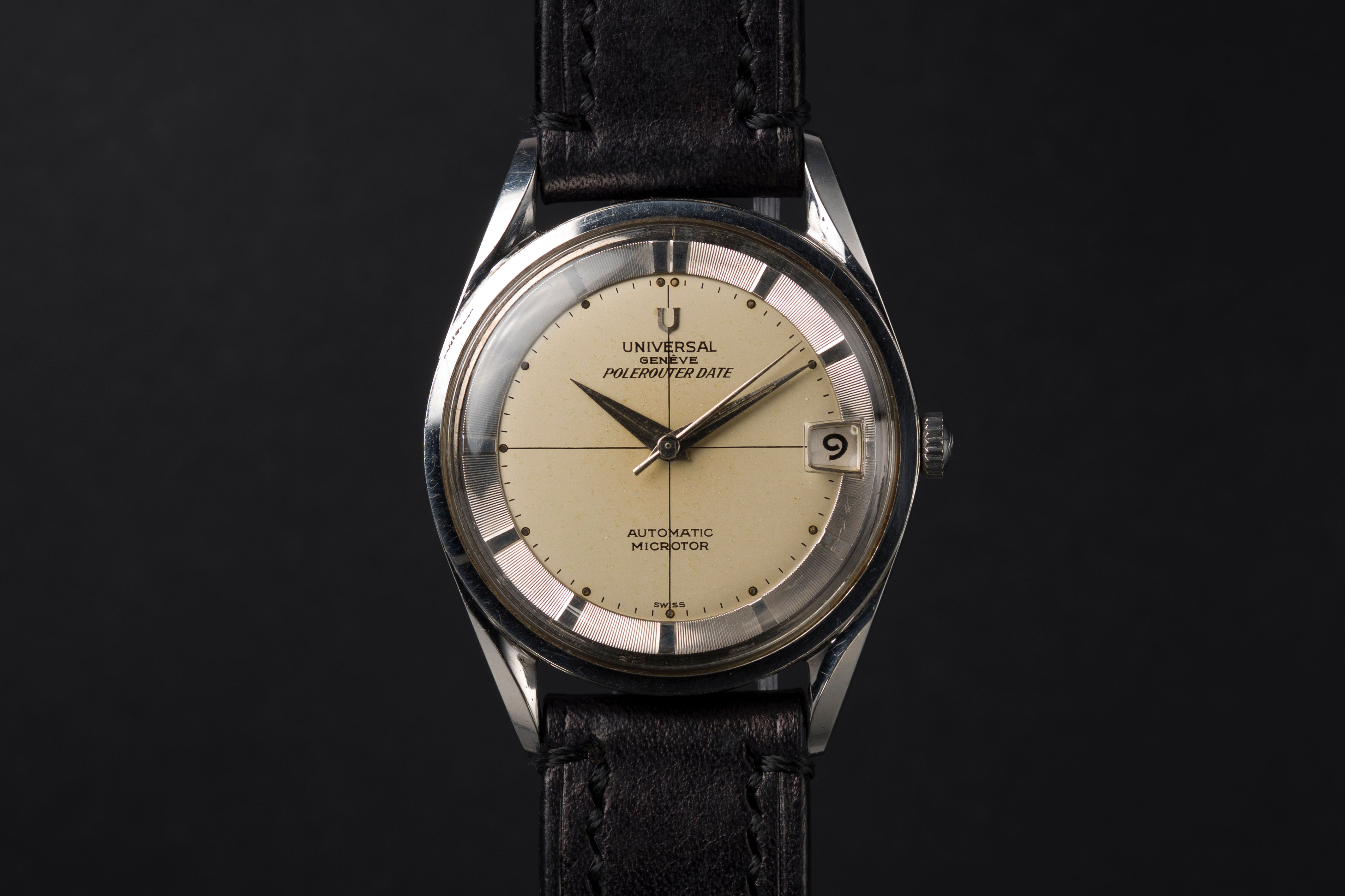1960 Universal Genève Polerouter Date Ref. 204610-1 Cream 'Panna' dial with Box