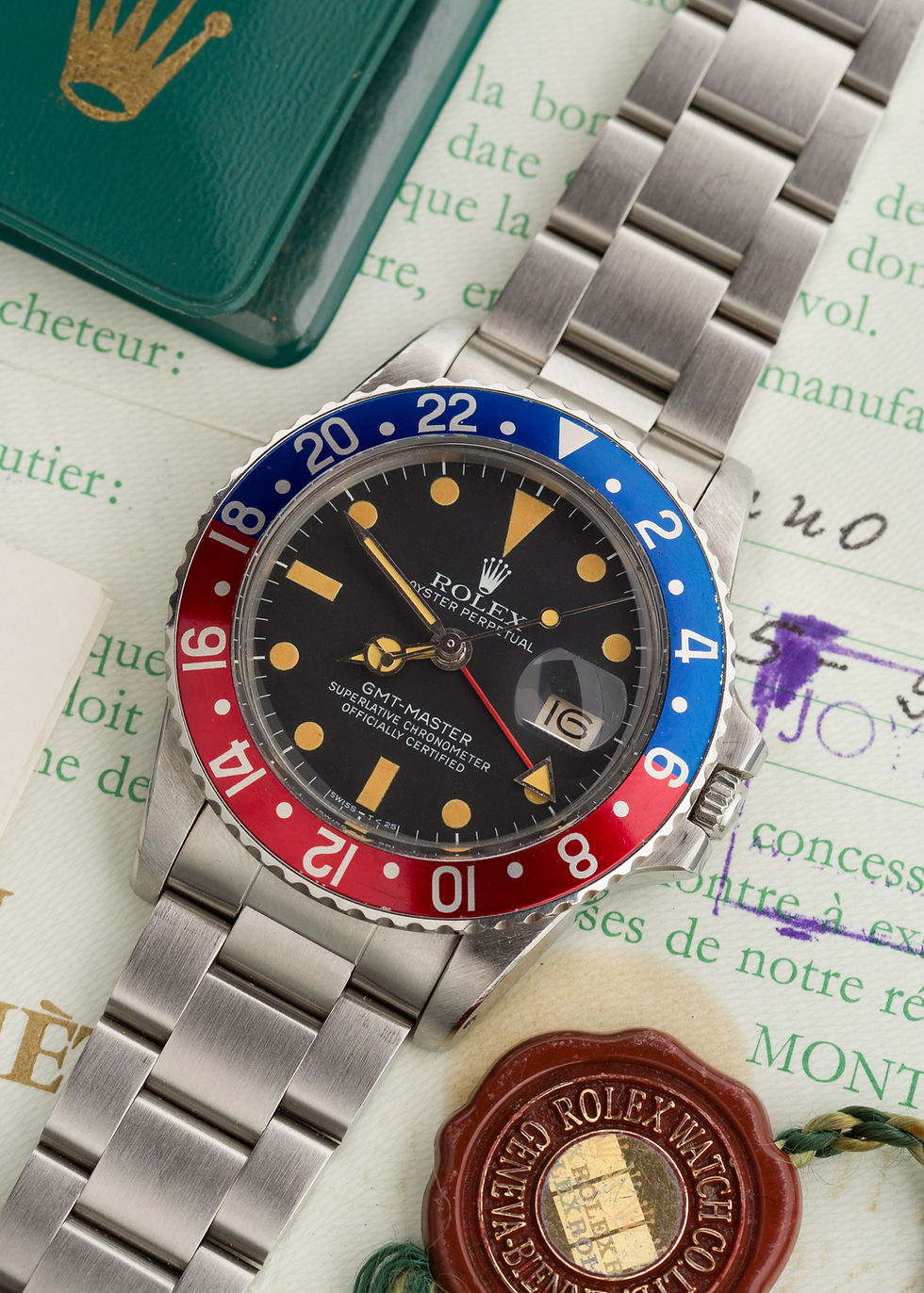 Thumbnail: 1978 Rolex GMT-Master Ref. 1675 MK5 'Pumpkin' Patina dial with Box and Papers